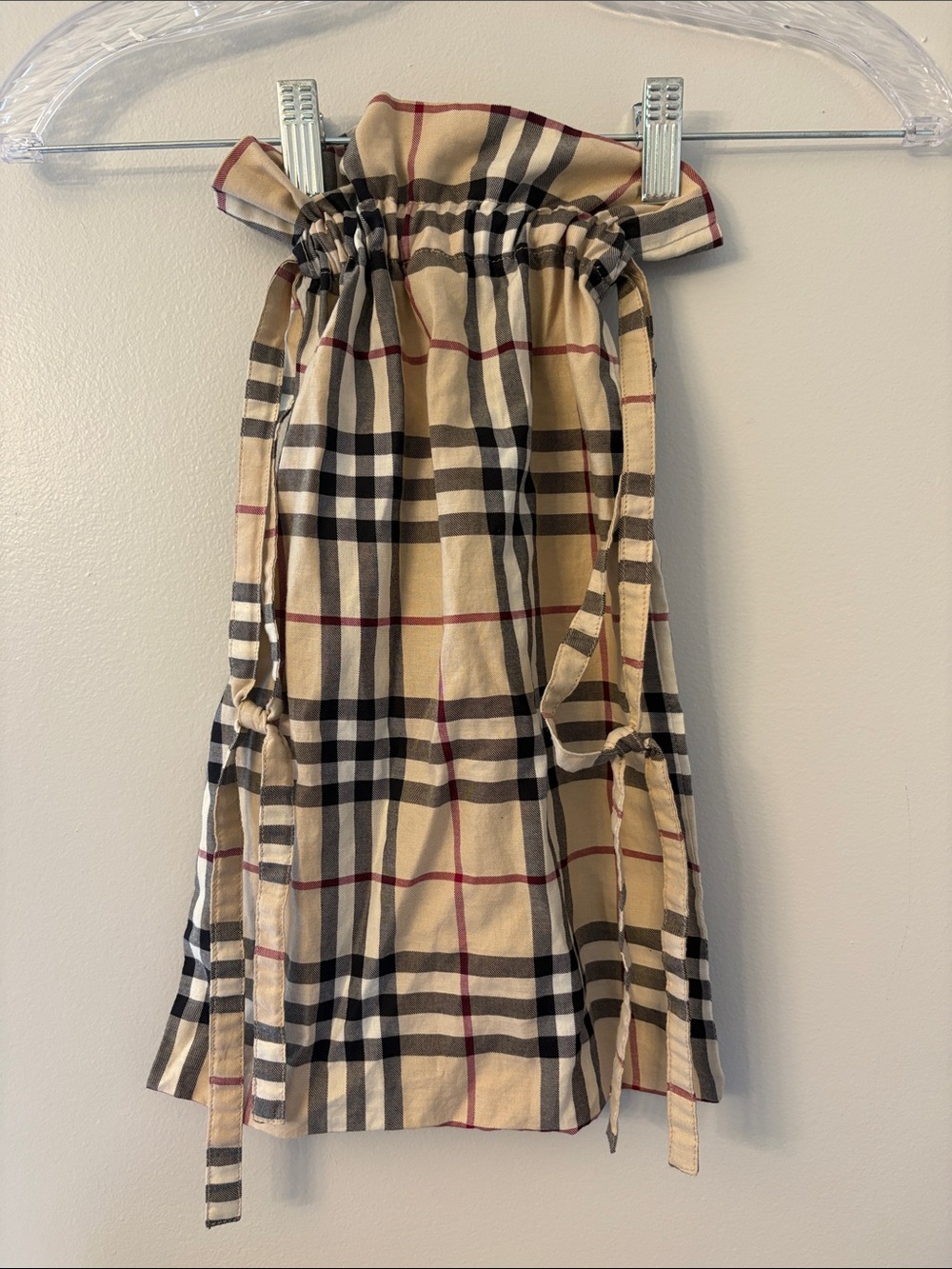 AUTHENTIC BURBERRY PATTERN DRAWSTRING DUST BAG SHOE TRAVEL STORAGE - Picture 1 of 2
